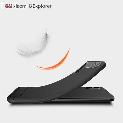 For Xiaomi Mi 8 Explore Tpu Silicone Case Carbon Fiber Brush Cell Phone Cover