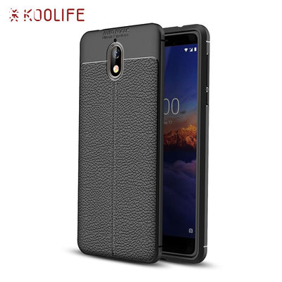 Litchi texture silicone phone case for Nokia 3.1
