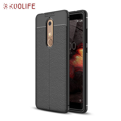 Litchi texture silicone phone case for Nokia 5.1