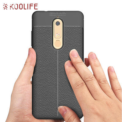 Litchi texture silicone phone case for Nokia 5.1
