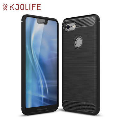 carbon fiber silicone phone case for Google pixel 3xl