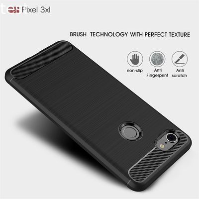 carbon fiber silicone phone case for Google pixel 3xl