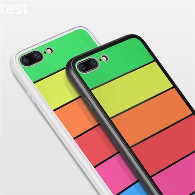 Rainbow Slim glass Case Shell For Iphone 7 8 plus Covers For Iphone Brand