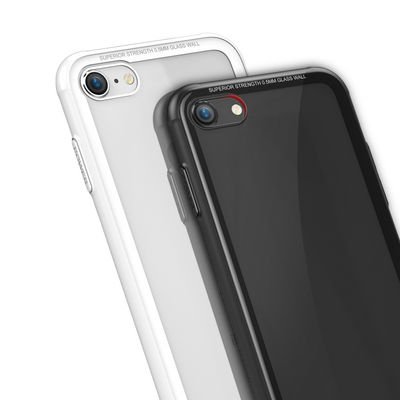 Clear tempered glass + tpu phone cover for Iphone 7