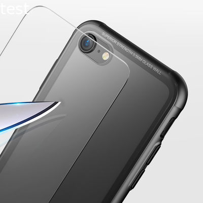 Clear tempered glass + tpu phone cover for Iphone 7