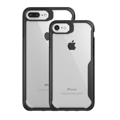 2 In 1 TPU PC Clear Back Cover case for iPhone 8