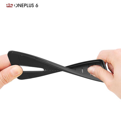 Litchi Pattern Black Case For Oneplus 6 Back Cover