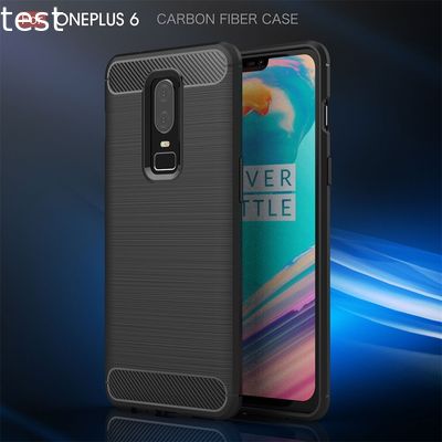 Brush Cover For Oneplus 6 Tpu Black Case Cover Carbon Fibre Phone Case