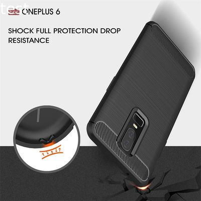Brush Cover For Oneplus 6 Tpu Black Case Cover Carbon Fibre Phone Case
