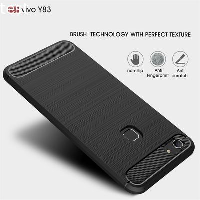 Carbon Fiber Brushed Soft Tpu Phone Back Cover Case For Vivo Y83