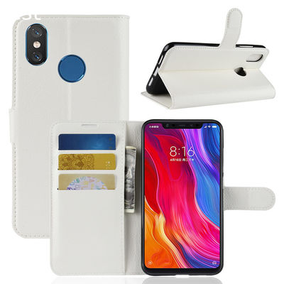 Lichee Leather Pattern Cell Phone Case Cover For Xiaomi Mi 8 Back Case