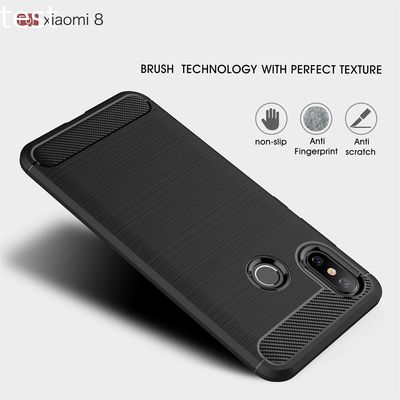 Carbon Fiber Cell Phone Case For Xiaomi Mi 8 Back Cover Tpu Case