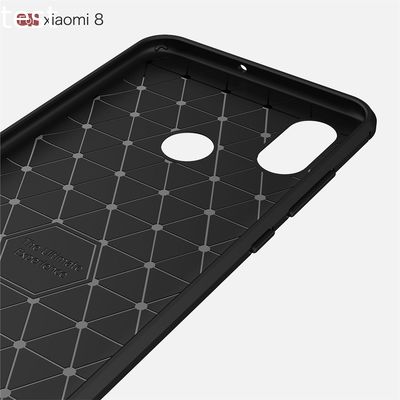 Carbon Fiber Cell Phone Case For Xiaomi Mi 8 Back Cover Tpu Case