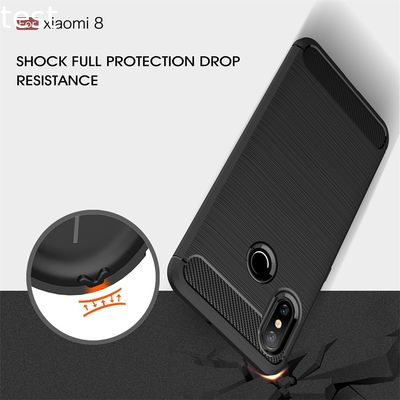 Carbon Fiber Cell Phone Case For Xiaomi Mi 8 Back Cover Tpu Case