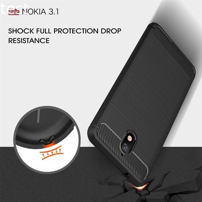 carbon fiber silicone phone case for Nokia 3.1