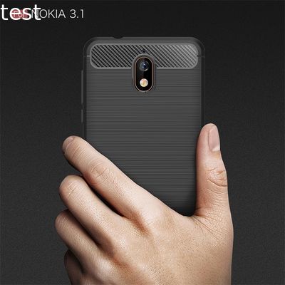 carbon fiber silicone phone case for Nokia 3.1