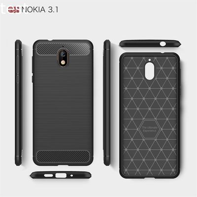 carbon fiber silicone phone case for Nokia 3.1