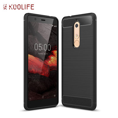 carbon fiber silicone phone case for Nokia 5.1