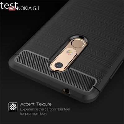 carbon fiber silicone phone case for Nokia 5.1