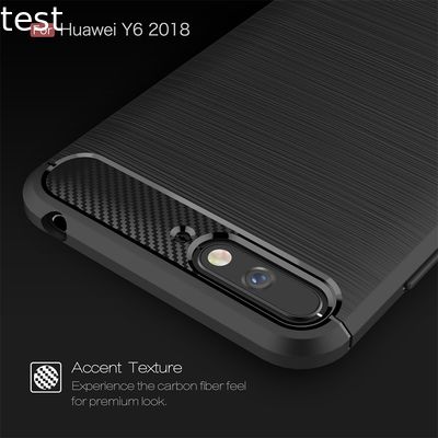 carbon fiber silicone phone case for Huawei Y6 2018