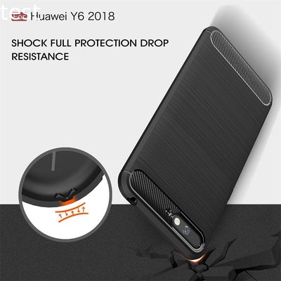 carbon fiber silicone phone case for Huawei Y6 2018