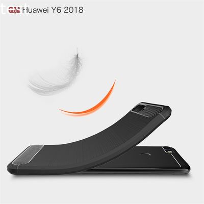 carbon fiber silicone phone case for Huawei Y6 2018