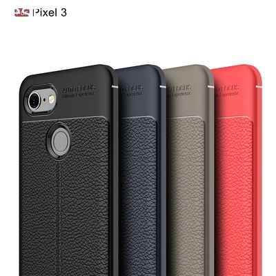Litchi texture silicone phone case for Google Pixel 3