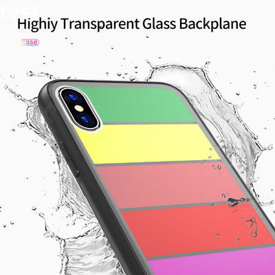 For Iphone x Case Colorful Tpu Tempered Glass Mobile Phone Cases Cover