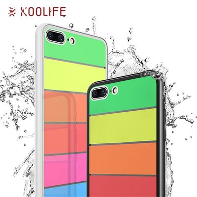 Rainbow Slim glass Case Shell For Iphone 7 8 plus Covers For Iphone Brand