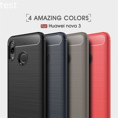 Luxury Brush Carbon Fiber Soft TPU Case Back Cover For Huawei Nova 3 Phone Case