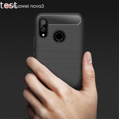 Luxury Brush Carbon Fiber Soft TPU Case Back Cover For Huawei Nova 3 Phone Case