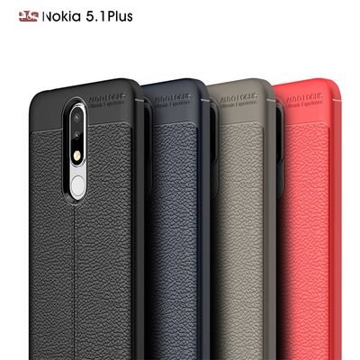 Litchi Pattern Soft Shockproof Tpu Phone Case for Nokia 5.1 Plus