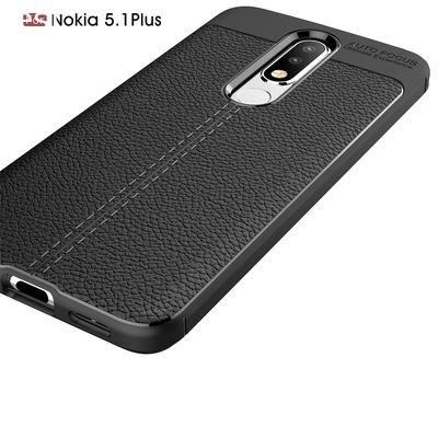 Litchi Pattern Soft Shockproof Tpu Phone Case for Nokia 5.1 Plus