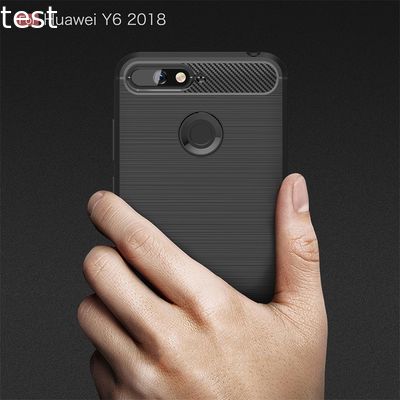 TPU Bumper Case Cover For Huawei Y6 2018 Carbon Fiber Shockproof Phone Case