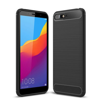 TPU Bumper Case Cover For Huawei Y6 2018 Carbon Fiber Shockproof Phone Case