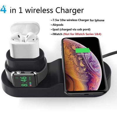 2019 QI wireless charger Stand for iPhone Airpods Apple Watch Charger Dock Station Charge for iWatch 1 2 3 4 Wireless Charging