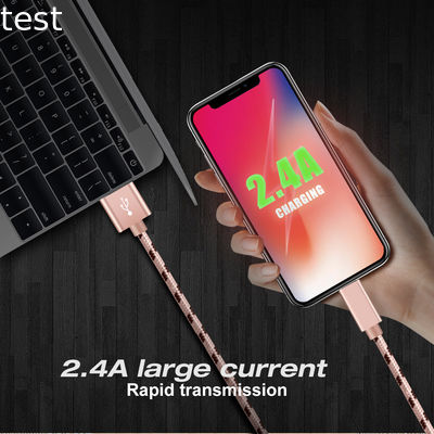 2019 New arrival 2 in 1 nylon braided fast charging USB charging cable for iPhone and Android with patent
