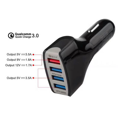 Factory Wholesale Qc 3.0 Quick Charger  4 Ports Usb Car Charger Adaptive Phone Adapter For Phone Usb Interface Car Charger
