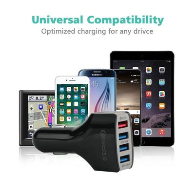 Factory Wholesale Qc 3.0 Quick Charger  4 Ports Usb Car Charger Adaptive Phone Adapter For Phone Usb Interface Car Charger