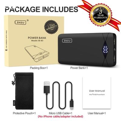 INIU 3A 10000mAh LED Power Bank Dual USB Portable Charger Powerbank For iPhone Xiaomi Mi Phone External Battery Pack Poverbank
