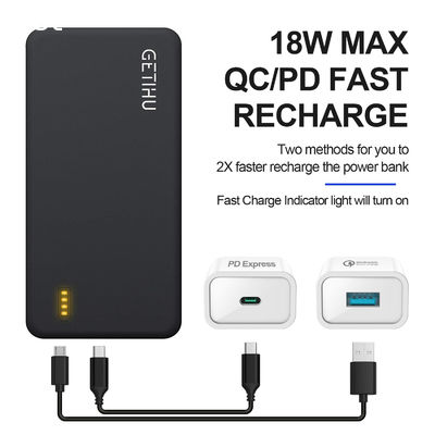 Factory PD QC Fast Charge Portable Charger 10000mAh USB C Power Delivery Quick Charge Power Bank 18W Input & Output Battery