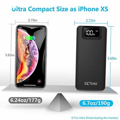 Portable Phone Charger 10000mAh LED Display Power Bank 4.8A High-Speed Charging External Battery Backup for iPhone for Samsung