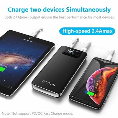 Portable Phone Charger 10000mAh LED Display Power Bank 4.8A High-Speed Charging External Battery Backup for iPhone for Samsung