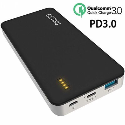 GETIHU PD QC3.0 Fast Charge Portable Charger 10000mAh  Power Delivery Quick Charge Power Bank 18W Input & Output Battery Pa