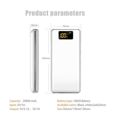 2019 OEM battery power bank With LED Screen Power Bank 20000mah, custom power bank For Phone Powerbank With double USB