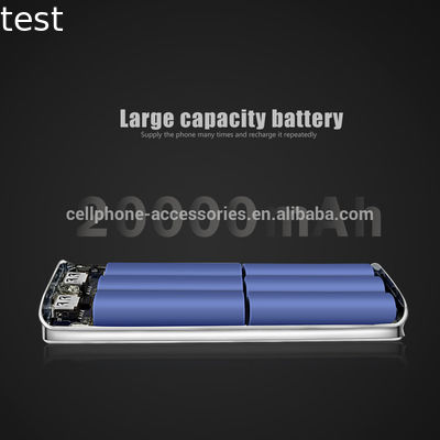 2018 Amazon high capacity power bank 20000mah LCD Digital display screen mobile charger power bank battery with LED flashlight