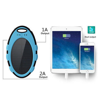2018 New mobile phone solar charger 5000mah portable waterproof solar power bank