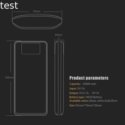 Promotional gifts led display screen polymer battery 20000mah smart phone rosh power bank