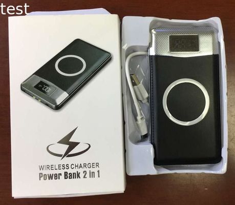 Qi Wireless Portable Charger 10000mAh 12000mah Dual usb output Power Bank with LED Digital Display External Battery 2 in 1