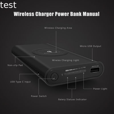 2019 hot selling 10000mAh qi wireless raw materials for smart power bank design for huawei